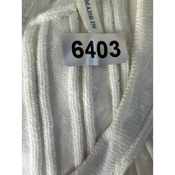 Sandro Delna Dress Rib Knit Sleeveless Button Front Mini A-Line Ecru White 10 - Picture 11 of 12